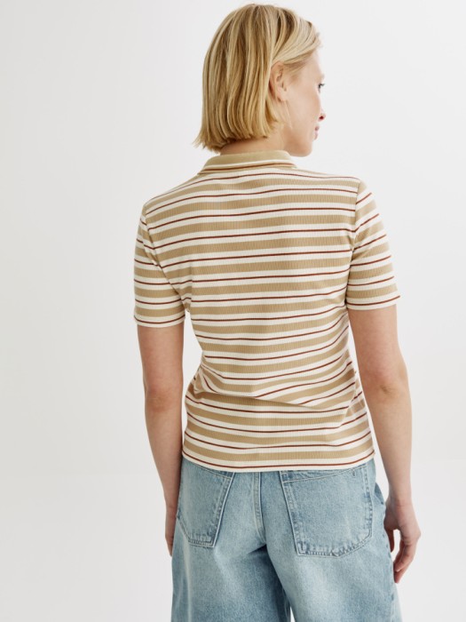 поло приталенное в полоску по цене 2299 руб вид справа