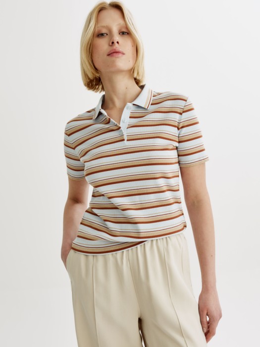 поло приталенное в полоску 4610517820907 фотография