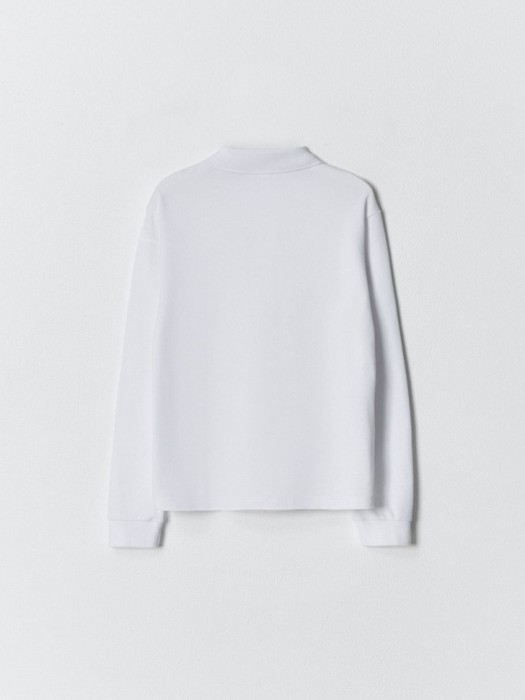 поло с длинным рукавом для мальчиков из хлопка спереди