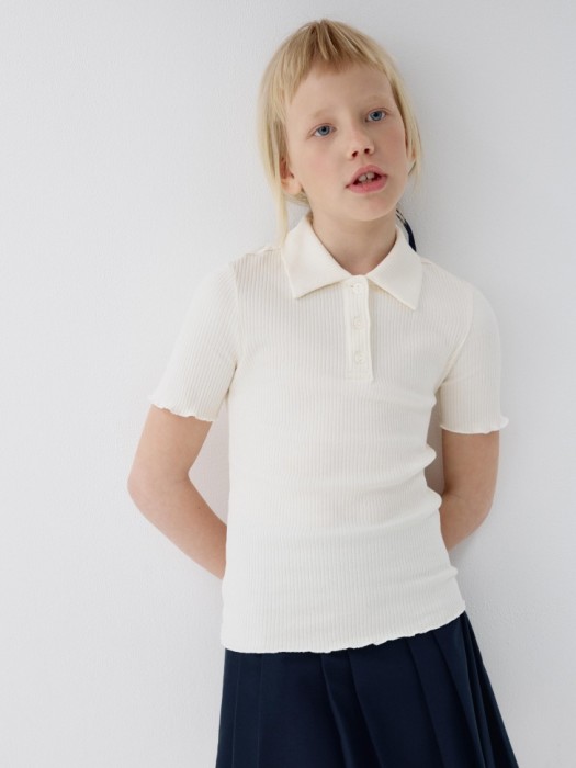 поло в рубчик с короткими рукавами для девочек 4680798251196 фотография