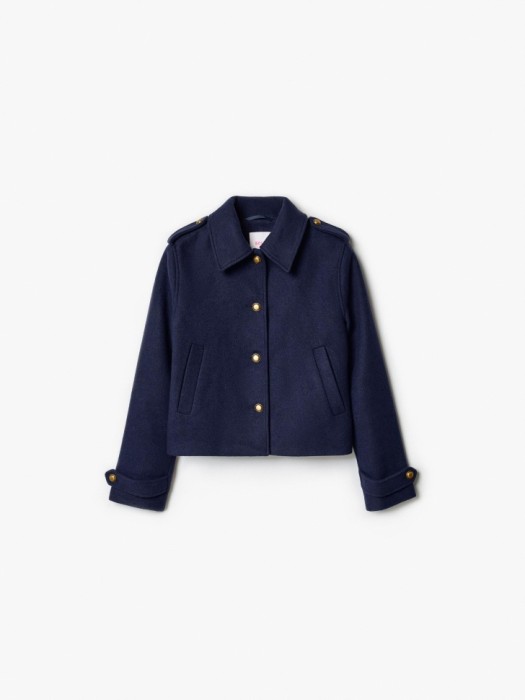 полупальто с содержанием шерсти из линейки  young из шерсти спереди