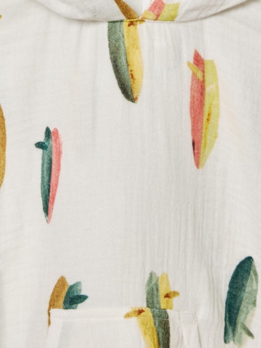 пончо из муслина с ушками на капюшоне для малышей по цене 999 руб вид справа