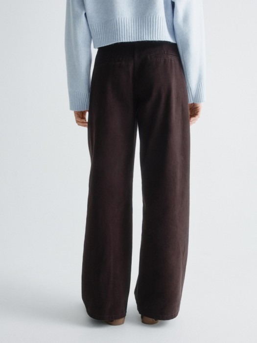 прямые брюки из хлопка с эффектом стирки по цене 3799 руб вид справа