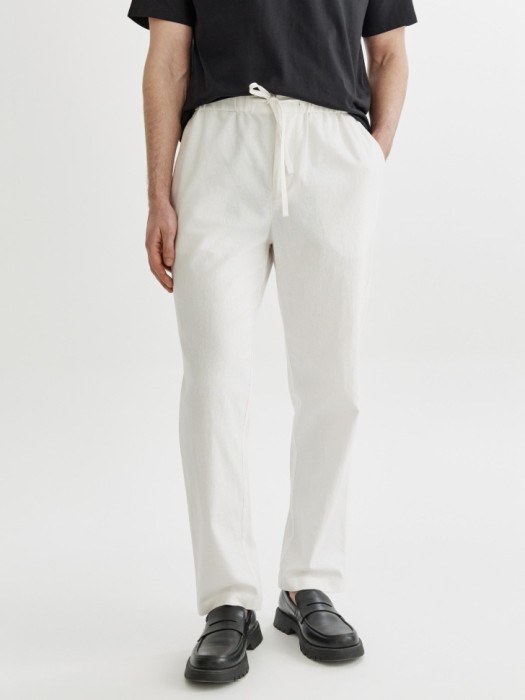 прямые брюки из смесового льна от бренда sela вид слева