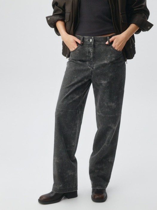 прямые брюки из замши с эффектом стирки 4680798579757 фотография