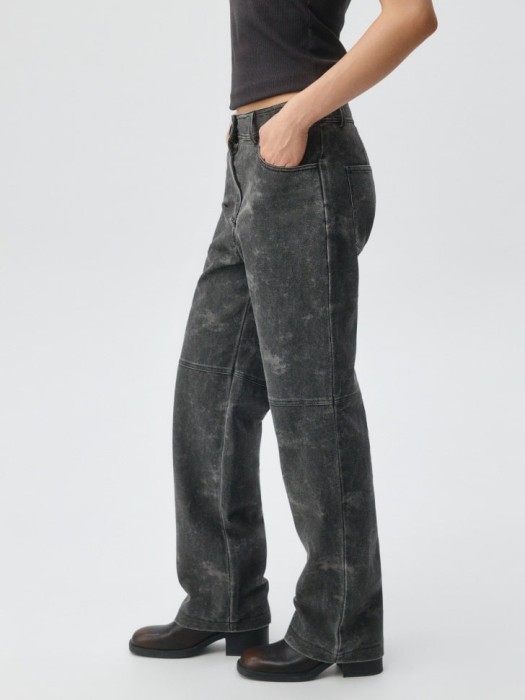 прямые брюки из замши с эффектом стирки по цене 2299 руб вид справа