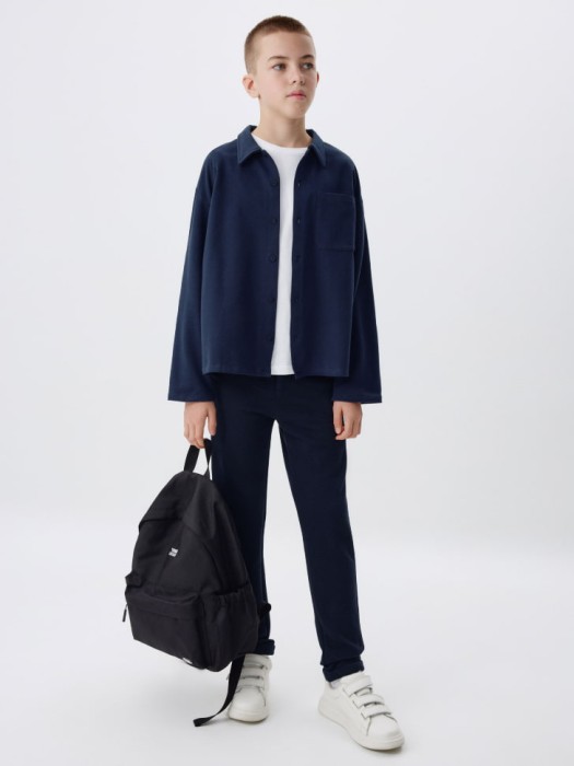 прямые брюки на резинке для мальчиков от бренда sela вид слева