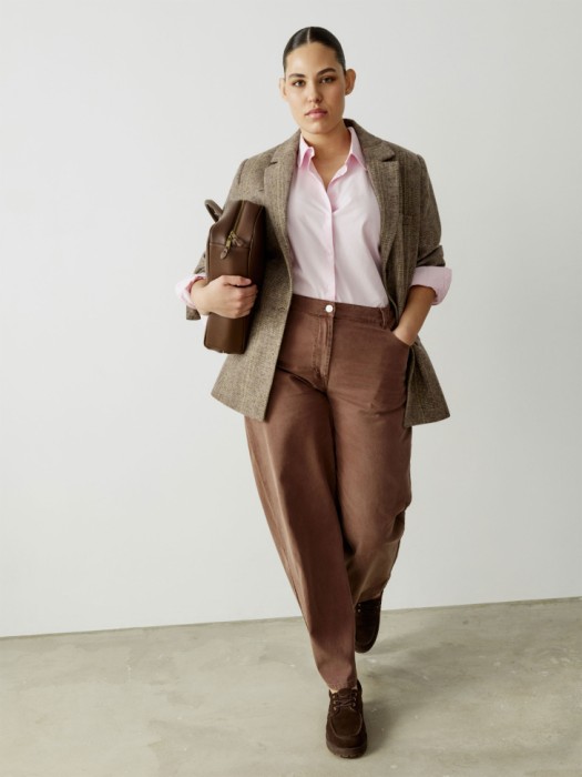 прямые брюки со стиркой из мягкого тенселя и хлопка 4610517489371 фотография