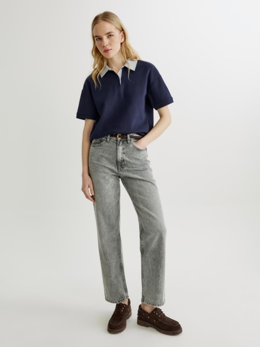 прямые джинсы 403 из органического хлопка от бренда sela вид слева