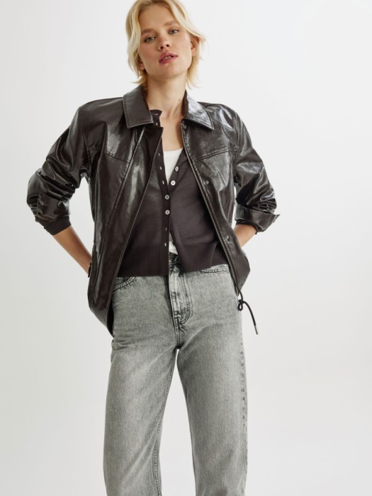 прямые джинсы на высокий рост из органического хлопка из хлопка спереди