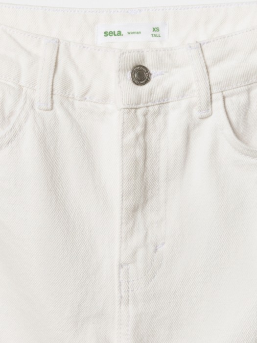 прямые джинсы на высокий рост из органического хлопка от бренда sela вид слева