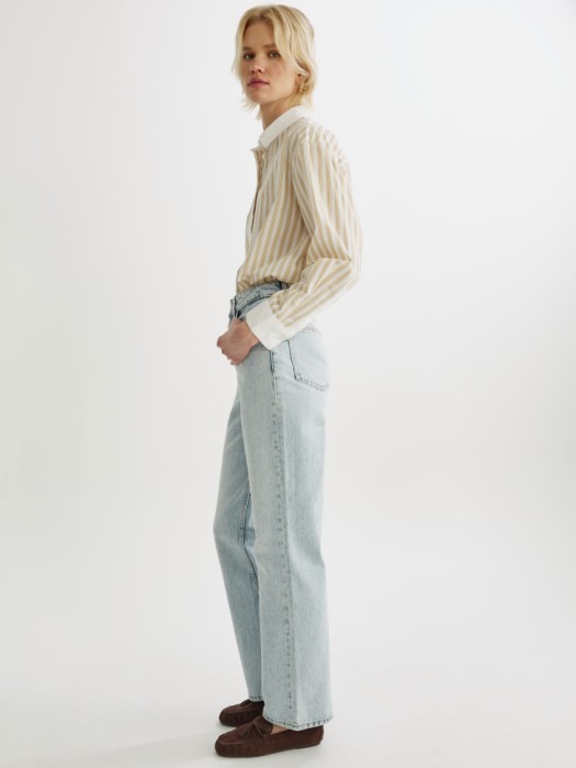 прямые джинсы на высокий рост из органического хлопка из россии вид сбоку