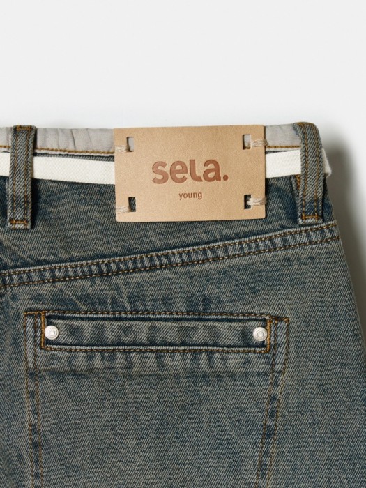 прямые джинсы с декоративным поясом из линейки  young от 16 до 18 лет с изнаночной стороны