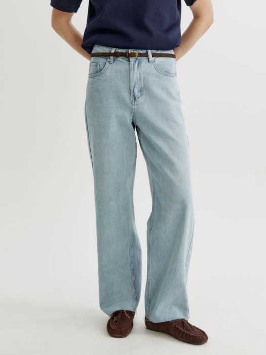 прямые джинсы с необработанным низом от бренда sela вид слева