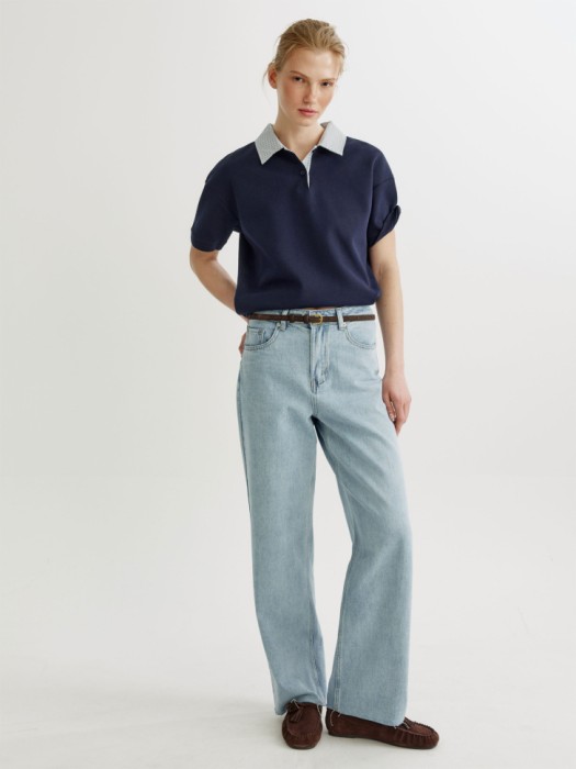 прямые джинсы с необработанным низом из хлопка спереди