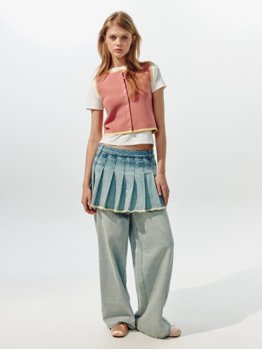 прямые джинсы с юбкой в складку из линейки  young 4610517810045 фотография