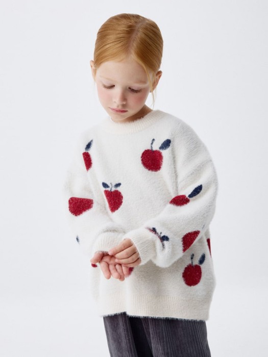 пушистый джемпер оверсайз с принтом для девочек 4680798531106 фотография