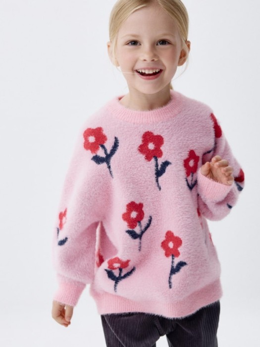 пушистый джемпер оверсайз с принтом для девочек 4680798531052 фотография