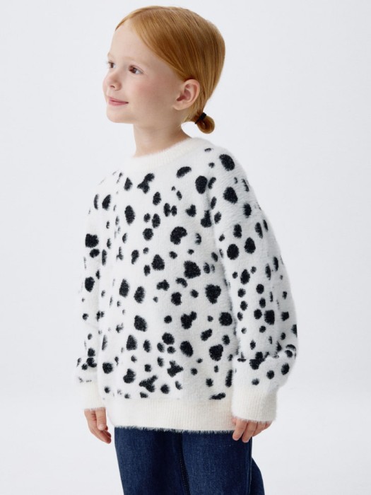 пушистый джемпер оверсайз с принтом для девочек 4680798531205 фотография