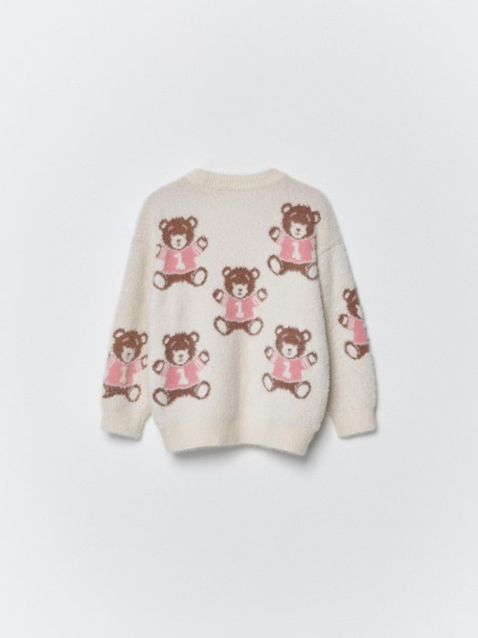 пушистый джемпер оверсайз с принтом для девочек по цене 1599 руб вид справа