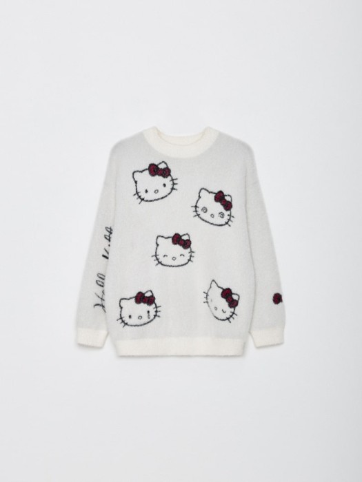 пушистый джемпер с hello kitty для девочек по цене 2999 руб вид справа