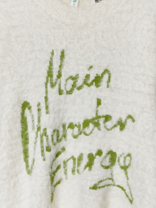 пушистый джемпер с kuromi детский из льна спереди