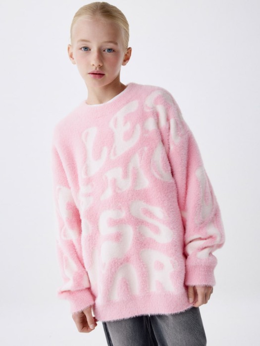 пушистый джемпер с принтом для девочек 4680798720067 фотография