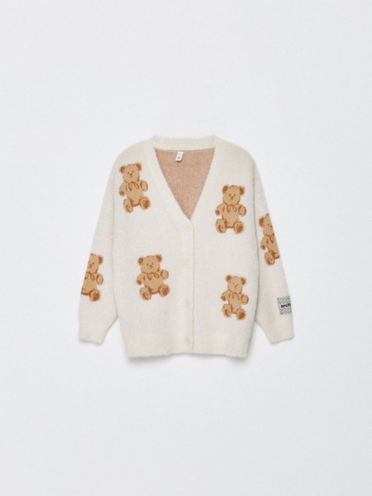 пушистый кардиган оверсайз для девочек из коллекции  archive по цене 1999 руб вид справа