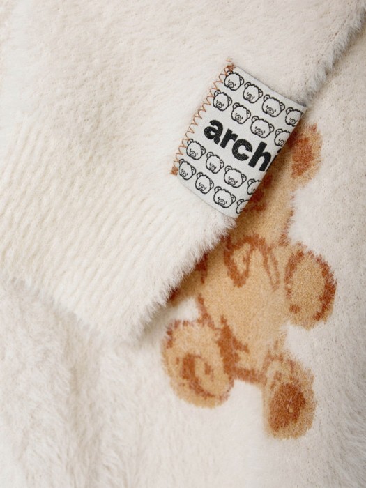 пушистый кардиган оверсайз для девочек из коллекции  archive из льна спереди