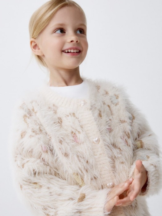 пушистый кардиган оверсайз для девочек 4610517124661 фотография