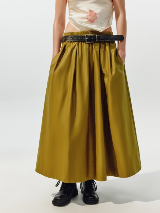 расклешенная юбка миди из линейки  young от бренда sela вид слева