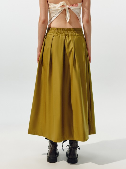 расклешенная юбка миди из линейки  young из россии вид сбоку