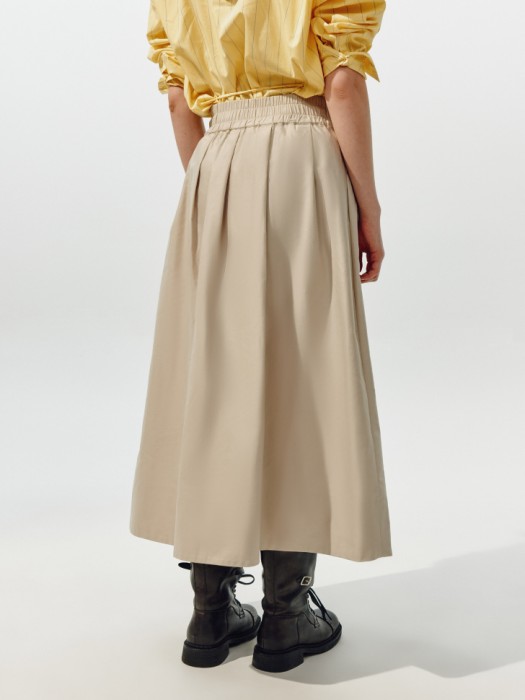 расклешенная юбка миди из линейки  young из россии вид сбоку