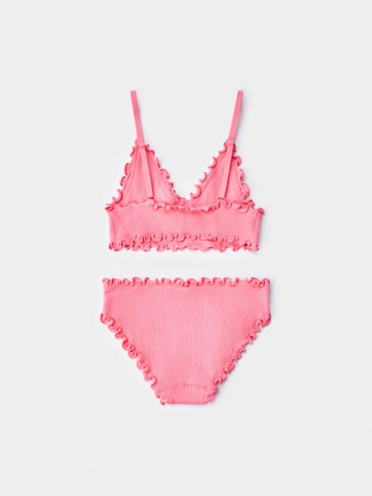 раздельный купальник с оборками для девочек от бренда sela вид слева