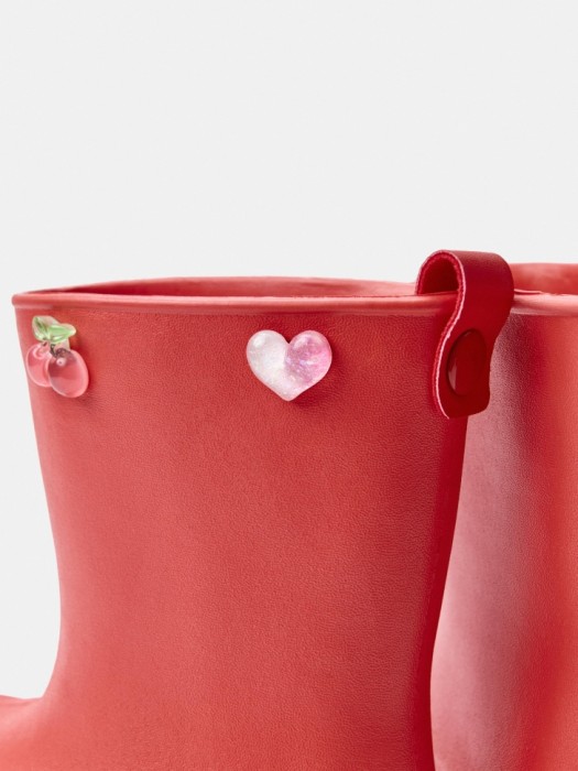 резиновые сапоги c декором для девочек из хлопка спереди