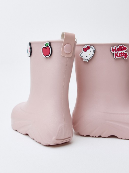 резиновые сапоги c декором hello kitty для девочек для детского возраста с изнаночной стороны