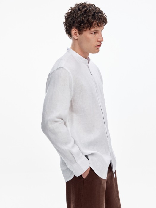 рубашка из 100% премиального льна из россии вид сбоку