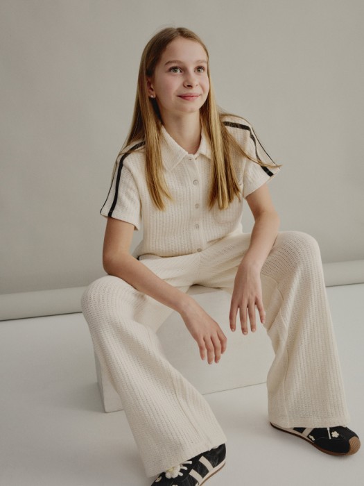 рубашка из ажурного трикотажа с коротким рукавом для девочек 4610517768773 фотография