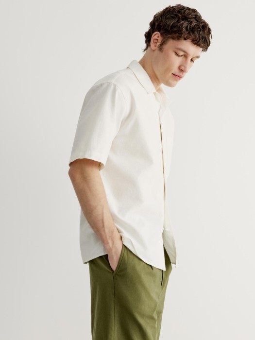 рубашка из хлопка и льна из россии вид сбоку