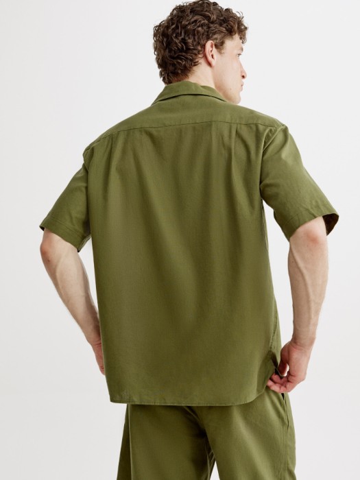 рубашка из хлопка и льна из россии вид сбоку