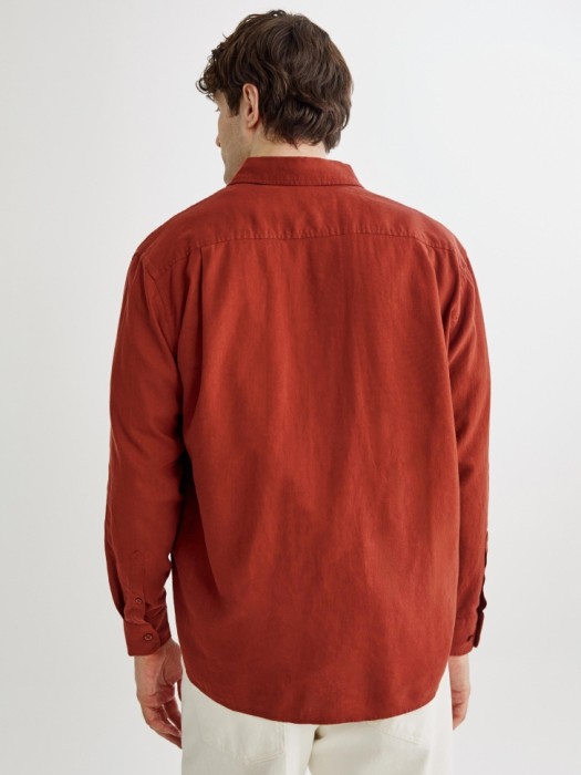 рубашка изо льна и вискозы по цене 3599 руб вид справа