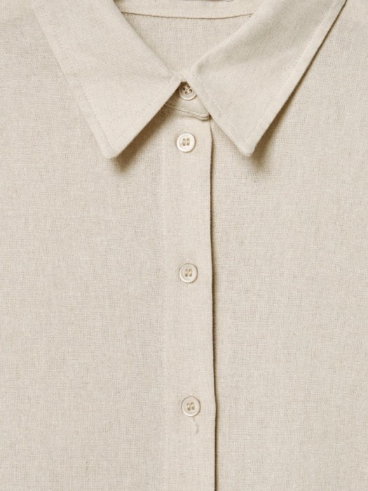 рубашка классическая из льна и вискозы классического стиля с лицевой стороны