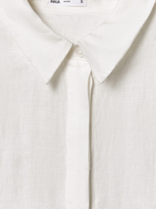 рубашка классическая из льна из проверенных материалов спереди