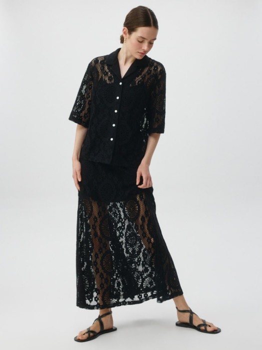 рубашка кроше от бренда sela вид слева