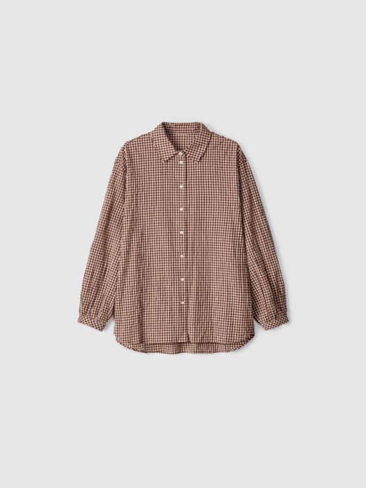рубашка оверсайз из хлопка в мелкую клетку 4610517978561 фотография
