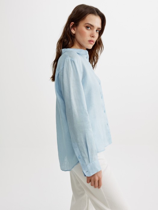рубашка оверсайз из льна из россии вид сбоку