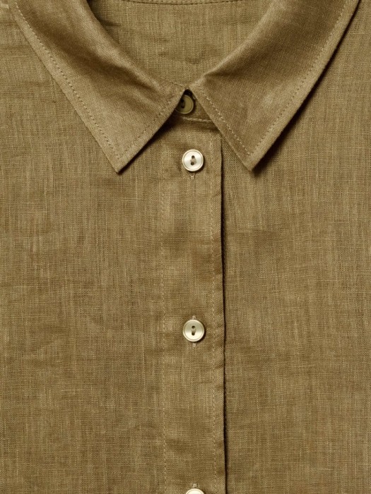 рубашка оверсайз из льна из проверенных материалов спереди