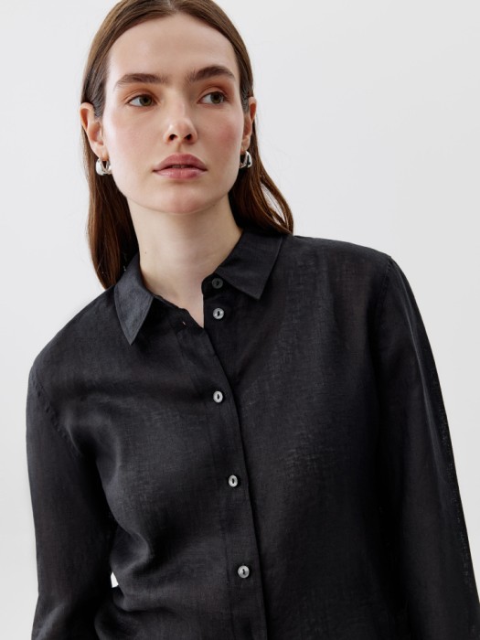рубашка оверсайз из льна по цене 4599 руб вид справа