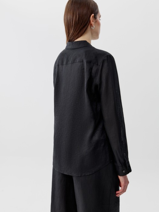 рубашка оверсайз из льна из россии вид сбоку