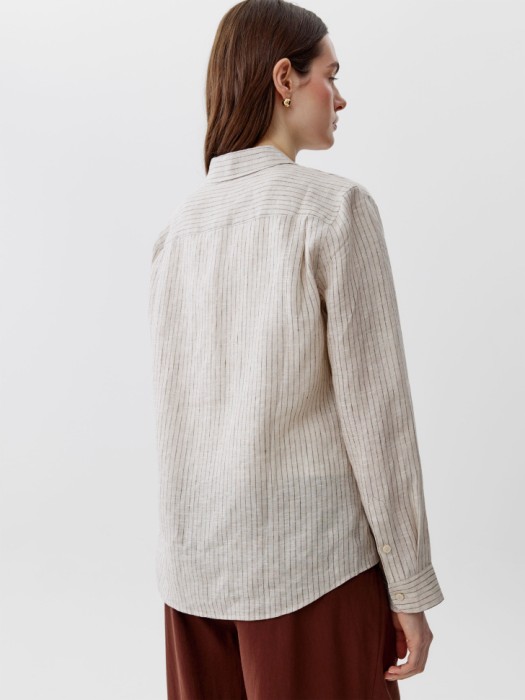 рубашка оверсайз из льна из россии вид сбоку